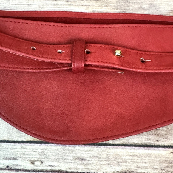 Stanley Blacker Womens Red Leather Obi Belt Small main image 4
